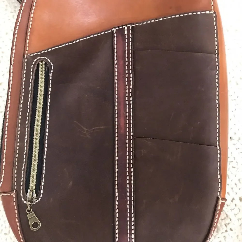 Artisan Colorblock leather cross body Sling bag mini Teardrop backpack